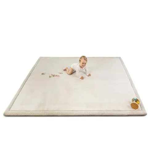 Produktbild: Wolkenweiche Spielmatte Baby 200x150x2,5cm, grau – Kinderzimmer Teppich mit hochwertigem Memory-Schaum – Krabbelmatte Baby mit Rutschfester Unterseite – Krabbeldecke, Kinderteppich, Tatami Matte