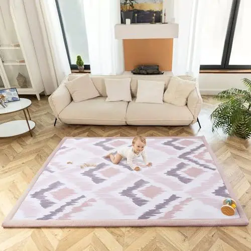 Produktbild: Wolkenweiche Spielmatte Baby 200x150x2,5cm – Kinderzimmer Teppich mit hochwertigem Memory-Schaum – Krabbelmatte Baby mit Rutschfester Unterseite – Krabbeldecke Baby, Kinderteppich, Tatami Matte