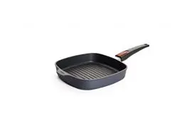 Produktbild: Woll Diamond Lite Grillpfanne, viereckig, mit Rillen - Induktiv -, 28x28 cm, 4 cm hoch, mit abnehmbarem Stiel - Geeignet für alle Herdarten, Aluminiumguss, Antihaft-Versiegelung, backofenfest