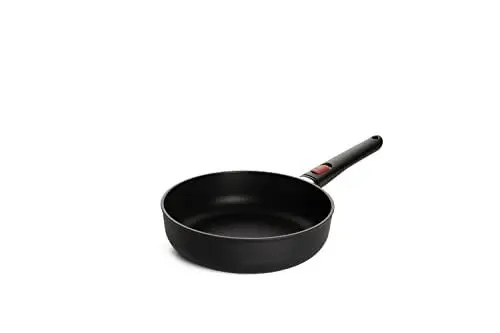Produktbild: Woll Eco Lite Hochrandpfanne - Induktiv -, Ø 24 cm, 7 cm hoch, mit abnehmbarem Stiel - Geeignet für alle Herdarten, 100% recyceltes Aluguss, backofenfest, schwarz