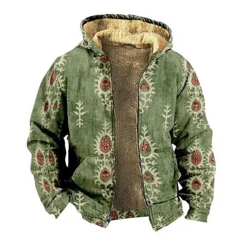 Produktbild: Wollmantel Mit Kapuze Herren Regenjacke Wasserdicht Atmungsaktiv Zip Hoodie Herren Steppjacke Wintermantel Herren Lang Taktische Jacke Ledermantel Herren Dunkelgrün 4Xl