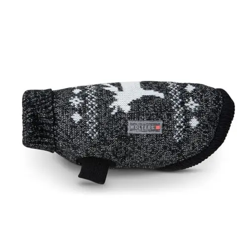 Produktbild: Wolters Strickpullover Elch mit Glitzer, Größe:40 cm, Farbe:schwarz/Silber