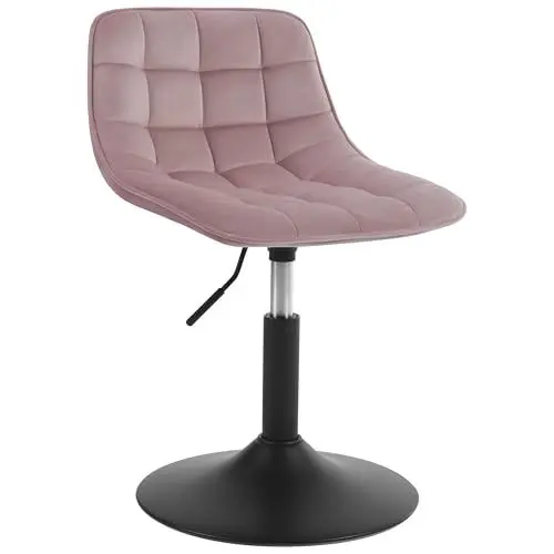 Produktbild: WOLTU 1 X Verstellbarer Sitzhocker Stuhl Esszimmerstuhl Schminkhocker Kommerzieller Shop Mehrzweck 360° Schwenken SamtRosa Sitz 38-49.5cm Hoch