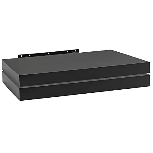 Produktbild: WOLTU 2X Wandregal Wandboard Bücherregal Regale für Deko Wandablagen aus MDF Holz, 2er Set Hängeregal Schwarz, 80x23x3,8cm RG9318sz-2