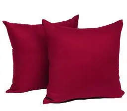 Produktbild: WOLTU 2er Set Kissenbezug 35x35 cm Bordeaux 100% Baumwolle, Nur Kissenbezug - Kissenbezüge Kopfkissenbezug mit Reissverschluss,Weicher Sofakissenbezug, Doppelpack Dekokissenbezug