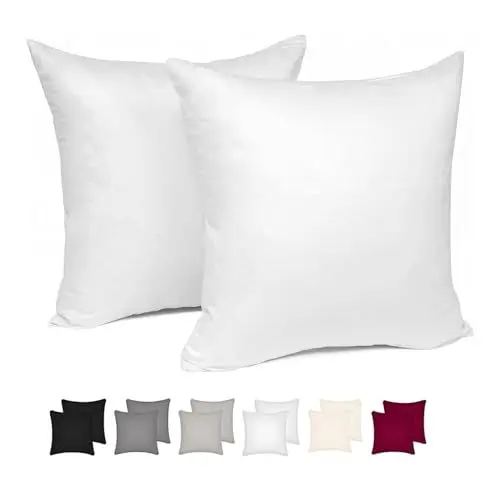 Produktbild: WOLTU 2er Set Kissenbezug 50x50 cm Weiß 100% Baumwolle, Nur Kissenbezug - Kissenbezüge Kopfkissenbezug mit Reissverschluss, Weicher Sofakissenbezug, Doppelpack Dekokissenbezug