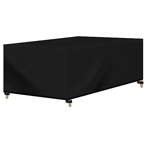 Produktbild: WOLTU Abdeckung für Gartenmöbel, Rechteckig 242x162x100 cm, Abdeckhaube 420D Oxford Gewebe, Wasserdicht Abdeckplane UV-Beständig, Schutzhülle Plane Möbelsets Gartentisch Sitzgruppe,Schwarz