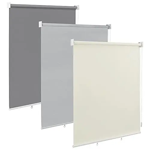 Produktbild: WOLTU Außenrollo Senkrechtmarkise Balkonrollo Outdoorrollo Sichtschutzrollo Wetterfest Sonnenschutz UV Schutz, Vertikal Sonnensegel Reflektierende Thermofunktion für Fenster & Türen, Beige 140x140 cm