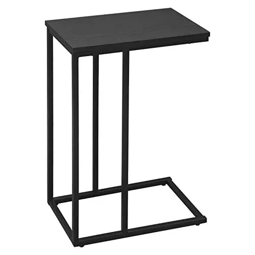 Produktbild: WOLTU® Beistelltisch Kaffeetisch Couchtisch Sofatisch Nachttisch Betttisch Laptoptisch, Gestell aus Metall, Tischplatte aus Holz, 45x25x63,5cm(BxTxH), Schwarz, TSG17sz