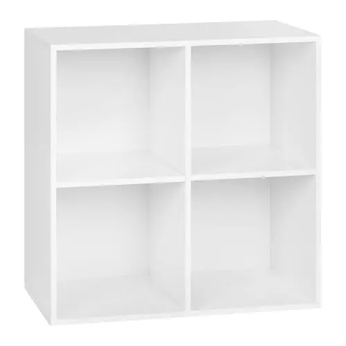 Produktbild: WOLTU Bücherregal, Würfelregal 4 Fächer, Standregal Weiß, freistehendes Büroregal Aktenregal, Aufbewahrungsregal 59,6x59,8x29 cm (BxHxT), SK002ws2