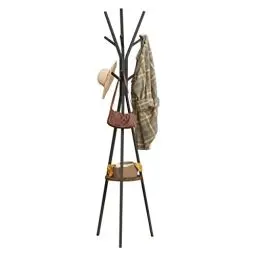 Produktbild: WOLTU Garderobenständer, freistehender Kleiderständer Metall, Garderobe in Baumform, mit 9 Haken und 1 Ablage, für Kleidung Hüte Taschen, für Wohnzimmer Büro, Höhe 180 cm