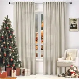 Produktbild: WOLTU Gardinen mit Kräuselband Leinenoptik Vorhang Sand Halbtransparent Voile Leinenvorhänge 2er Set H 225 x B 135 cm Stores Fenstergardinen Modern für Wohnzimmer Schlafzimmer