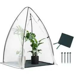 Produktbild: WOLTU Gewächshaus Foliengewächshaus 120x180 cm, Luftpolsterfolie, halbtransparentes Tomatengewächshaus Winterschutz, Überwinterungszelt für Pflanzen wetterfest, Pflanzenhaus, Dunkelgrüne Bodenplane
