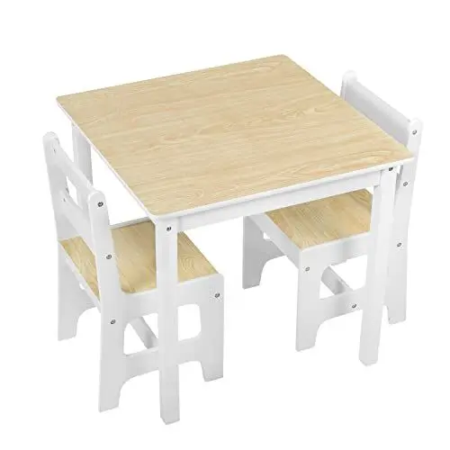 Produktbild: WOLTU Kindertisch mit 2 Stühlen, Maße:60x60x55cm, Sitzgruppe für Kinder Vorschüler Kindermöbel