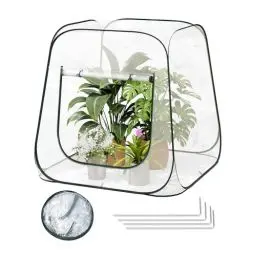 Produktbild: WOLTU Pop Up Gewächshaus, Überwinterungszelt für Pflanzen, Mini Gewächshaus, Pflanzenzelt Winterschutz Frostschutz, 100x100x97 cm, transparent