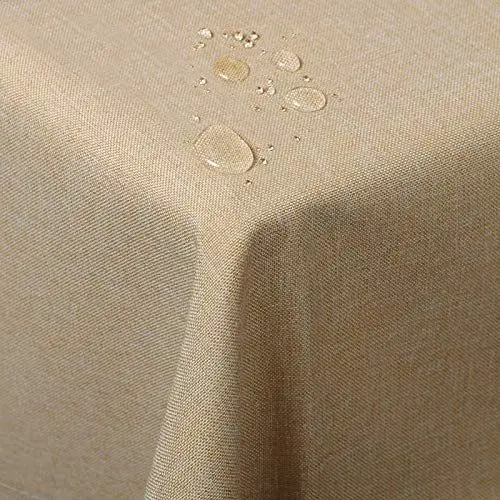 Produktbild: WOLTU Tischdecke 130x220cm Tischtuch Leinendecke Leinenoptik Lotuseffekt Sand abwaschbar schmutzabweisend pflegeleicht Farbe & Größe wählbar Eckig