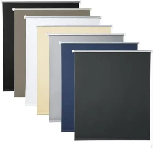 Produktbild: WOLTU Verdunklungsrollo ohne Bohren Anthrazit 120x130cm (BxH), Thermorollo Klemmfix Fensterrollo Seitenzugrollo easyfix Verdunkelung Rollos Sichtschutz und Sonnenchutz, Klemmrollo für Fenster & Tür