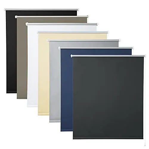 Produktbild: WOLTU Verdunklungsrollo ohne Bohren Anthrazit 120x160cm (BxH), Thermorollo Klemmfix Fensterrollo Seitenzugrollo easyfix Verdunkelung Rollos Sichtschutz und Sonnenchutz, Klemmrollo für Fenster & Tür