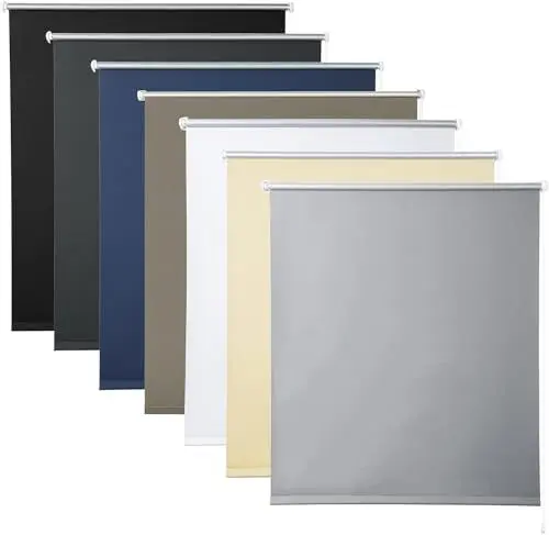 Produktbild: WOLTU Verdunkelungsrollo ohne Bohren, Thermo Verdunkelungsrollo mit Kette, Sichtschutz, für Türen und Fenster, 85 x 120 cm, Grau