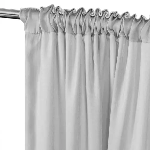 Produktbild: WOLTU Voile Vorhang Transparent Gardinen mit Kräuselband für Schiene, Vorhänge Seidengewerbe mit Flaum Gardineschals Luftig Lichtdurchlässig Deko Gardinen Wohnzimmer, 135x175 cm Hellgrau (1 Stück)