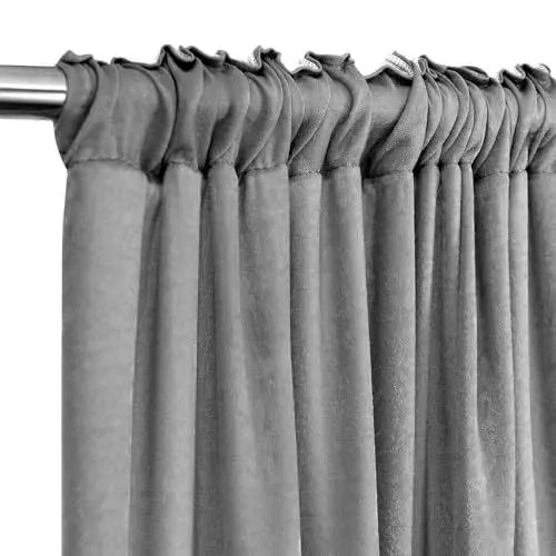 Produktbild: WOLTU Voile Vorhang Transparent Gardinen mit Kräuselband für Schiene, Vorhänge Seidengewerbe mit Flaum Gardineschals Luftig Lichtdurchlässig Deko Gardinen Wohnzimmer, 135x225 cm Dunkelgrau (1 Stück)