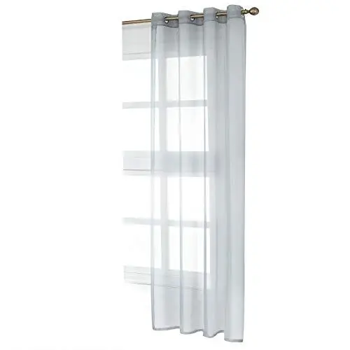 Produktbild: WOLTU Vorhänge Gardinen mit Ösen Transparente Stores Gardinen aus Voile Durchsichtige Ösenvorhänge Fensterschal für Wohnzimmer Schlafzimmer Kinderzimmer, Grau 140x145 cm (1 Stück)