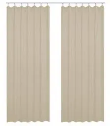 Produktbild: WOLTU Vorhang Blickdicht Gardinen mit Kräuselband für Schiene, 2er Set Leichte & weiche Verdunklungsvorhänge wärmeisolierend Thermovorhang Kälteschutz für Wohnzimmer Schlafzimmer, 135x225cm Sand