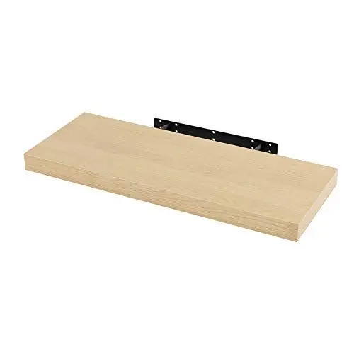 Produktbild: WOLTU Wandboard Wandregal CD DVD Regal Bücherregal Schweberegal Holz Board 60x22.9x3.8cm gelb Eiche für Büro, Wohnzimmer, Schlafzimmer, Küche RG9319kei