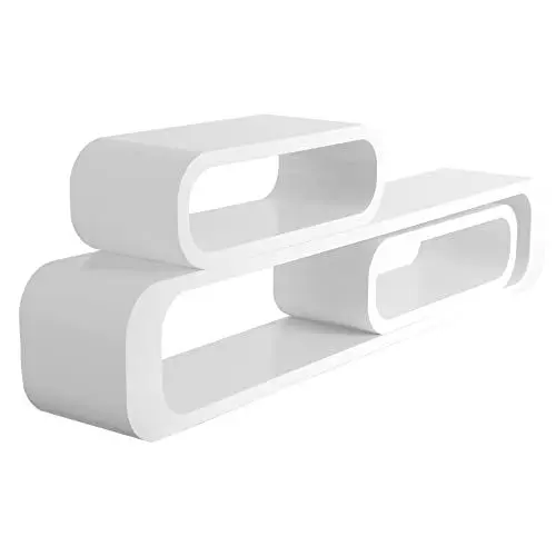 Produktbild: WOLTU Wandregal Lounge 3er Set Bücherregal Hängeregal Schwimmendes Regal Wandboard Cube Design für Bücher CDs Deko, Weiß RG9230ws