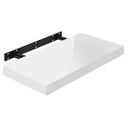 Produktbild: WOLTU Wandregal Volato Wandboard freischwebend hochglänzend weiß Schweberegal CD DVD Regal Bücherregal Holz Board 50x22,9x3,8cm RG9477ws