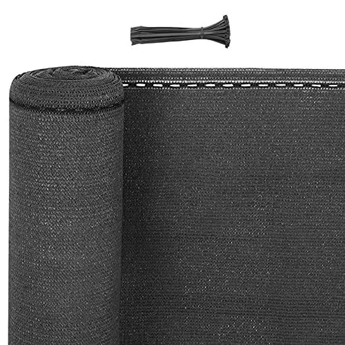 Produktbild: WOLTU Zaunblende Tennisblende 1x6m aus 180 g/m² HDPE, Schattiernetz Sichtschutz Windschutz Staubschutz Sonnenschutz Gewebe Netz mit Kabelbinder anthrazit