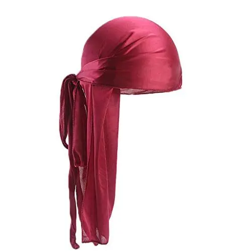 Produktbild: Women Men Turban Hat Headwrap Bonnet Beanie Hat Gift Tail Polyester Headwrap Silk Rag Headwear Caps A-110