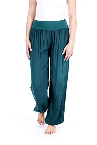 Produktbild: WOMEN'S WEAR U&F FASHIONSTORE U&F Haremshose für Damen | Lockere Freizeithose | Festival Hippie Hose Aladinhose | Sporthose Jogginghose Pumphose Umstandshose Sommerhose ottanioscuro Größe: XXL