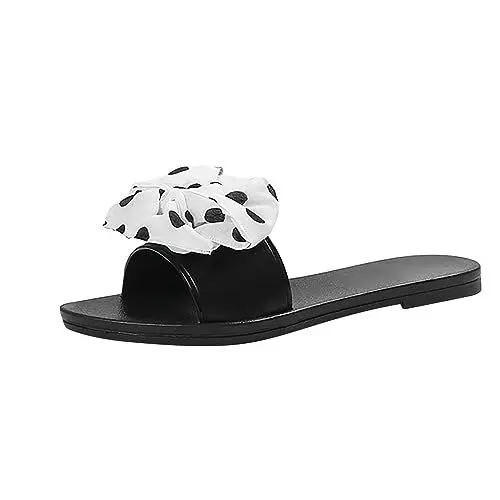 Produktbild: Women's Ballet Flats Bowtie Slipper Open Toe Summer Beach Female Footwear Sandals Pumps Loafers Wedding Party Work Pumps D-170