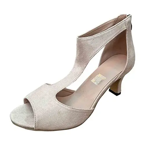 Produktbild: Women's Simple Back Zipper Foreign Trade Large Side Empty Roman Sandals Court Shoes Dress High Heel Stilettos Wedding Party Work Pumps D-17