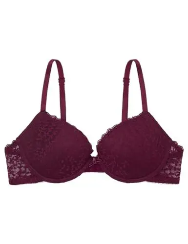 Produktbild: Women'secret Damen Gepolsterter BH, Semi-transparent (NA), granatrot, 85B