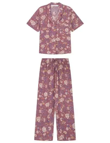 Produktbild: Women'secret Damen Pijama Camisero Boho Granate Schlafanzug, Burgundy Print, S
