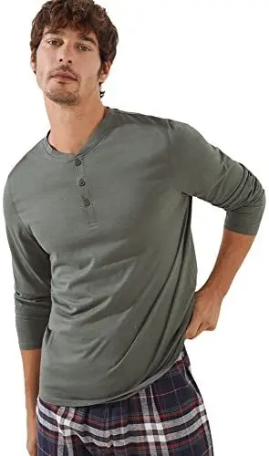 Produktbild: Women'secret Damen Langer Schlafanzug Pyjama, Khaki, mittel, 36
