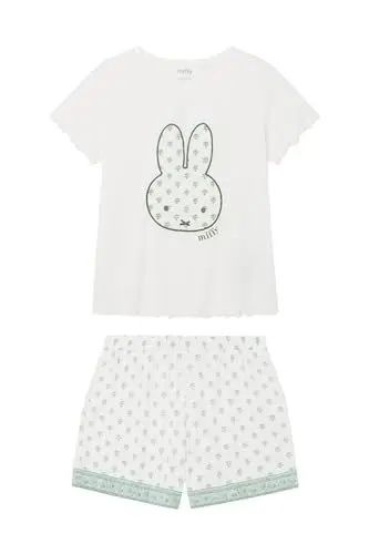 Produktbild: Women'secret Damen Pijama Estampado Miffy Verde Schlafanzug, Summer White, L