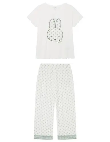 Produktbild: Women'secret Damen Schlafanzug Capri Multilizer Oasis Pyjamaset, Summer White, XS