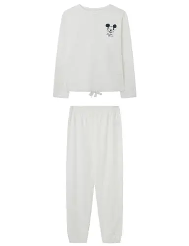 Produktbild: Women'secret Damen Schlafanzug Pyjamaset, Elfenbein, 38