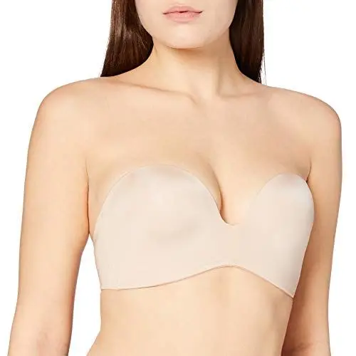 Produktbild: Wonderbra Damen Ultimate Strapless trägerloser BH nahtlos starker Halt Push-Up , Strapless-BHskin, 80D
