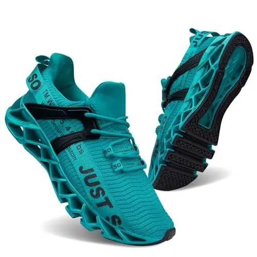 Produktbild: Wonesion Herren Fitness Laufschuhe Atmungsaktiv rutschfeste Mode Sneaker Sportschuhe,3 Lake Blau,39 EU