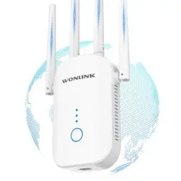 Produktbild: WONLINK Neueste 1200Mbit/s WLAN Verstärker, WLAN Repeater WiFi Verstärker Unterstützung von Repeater/AP/Router Modus, WLAN Range Extender mit 4*Antennas, Simple Einrichtung, EU Plug
