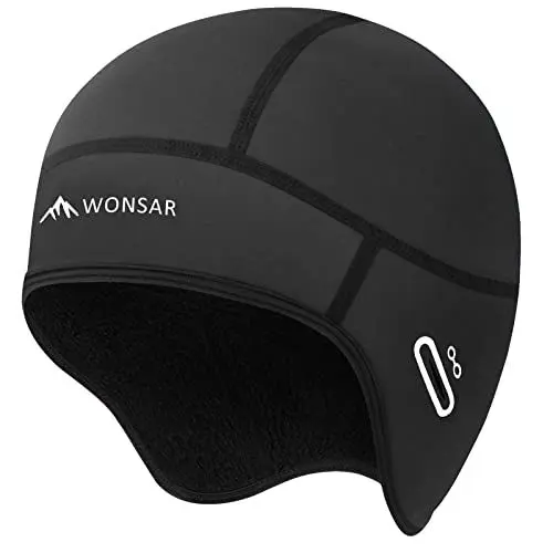 Produktbild: wonsar Wintermütze, Winddichte Fahrrad Mütze Winter, Helm-Unterziehmütze für Herren Damen, Mütze Fahrradhelm, Radmütze, Fahrrad Zubehör, Sportmütze, Radfahren Skifahren Motorradfahren Laufmütze