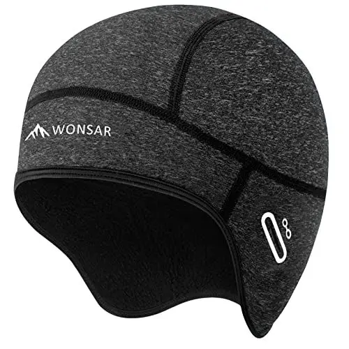 Produktbild: wonsar Wintermütze, Winddichte Fahrrad Mütze Winter, Helm-Unterziehmütze für Herren Damen, Mütze Fahrradhelm, Radmütze, Fahrrad Zubehör, Sportmütze, Radfahren Skifahren Laufmütze