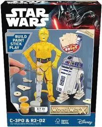 Produktbild: Wood Worx Star Wars C-3PO & R2-D2, DIY-Bastelset ab 5 Jahren, Bastelset aus FSC-zertifiziertem Holz für Kinder