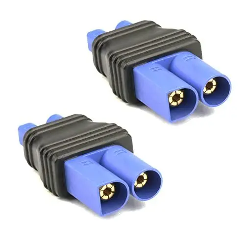Produktbild: WOODGUILIN EC5-Stecker auf EC3-Buchse,EC5-EC3 Steckeradapter,für RC Helikopter,Quad-Rotor-Flugzeug Akkustecker Adapter (2 Stück EC5-EC3) Blue