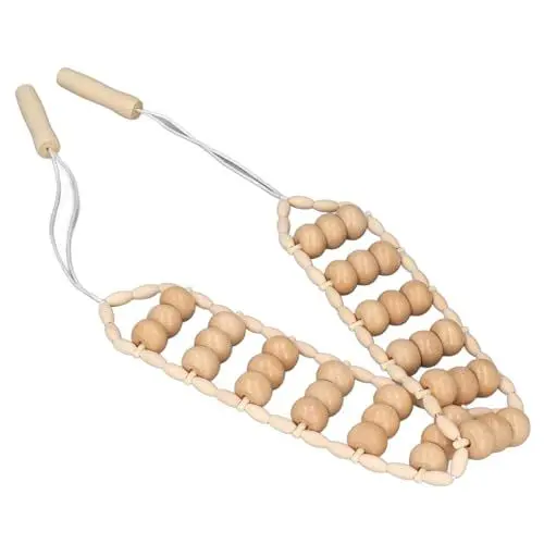 Produktbild: Woodware Seil-Rückenmassagegerät, Rückenmassagegerät, Roller, Seil, Holz-Rückenroller, Massage, Manuelle Linderung von Muskelkater, Selbstmassage-Werkzeug