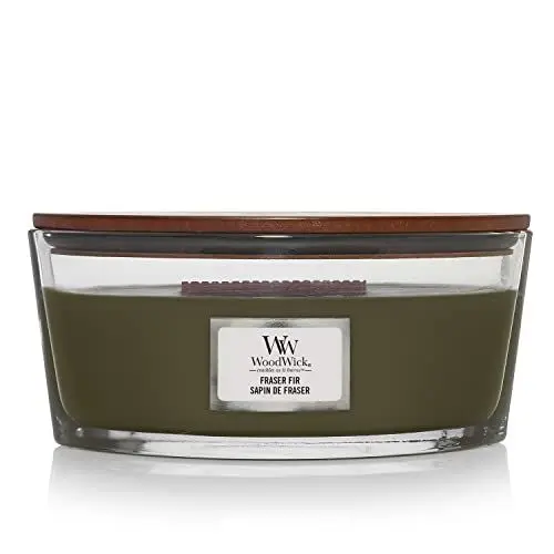 Produktbild: WoodWick Ellipse Duftkerze mit knisterndem Docht | Fraser Fir | bis zu 50 Stunden Brenndauer